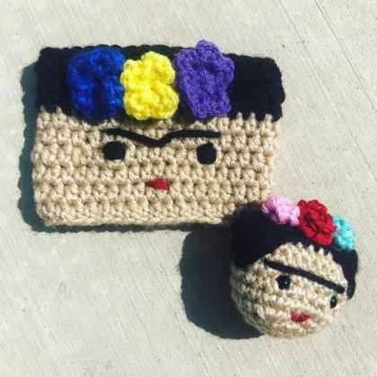 Frida Kahlo Inspired Cup Cozy And Keychain Set