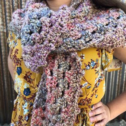 Fall Color crochet shawl, handmade ..