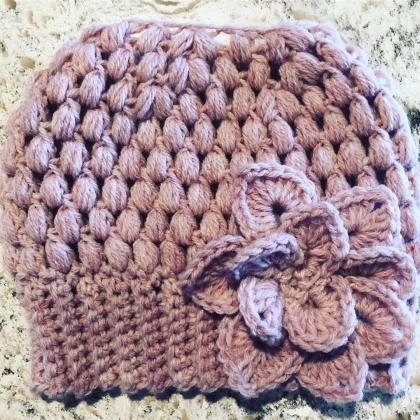 Messy Bun Beanie Crochet hat