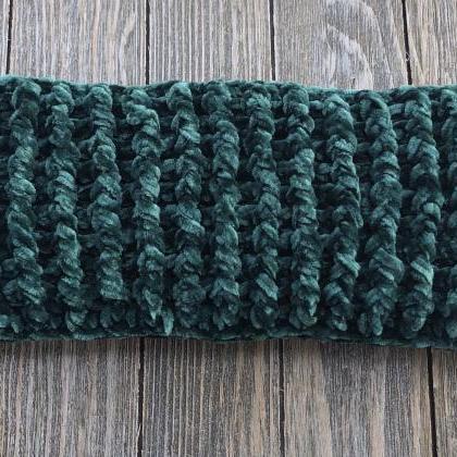Velvet Crochet Ear Warmer/headband, Winter Fashion