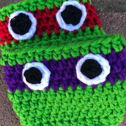 Crochet Cup Cozy’s Ninja Turtles Inspired