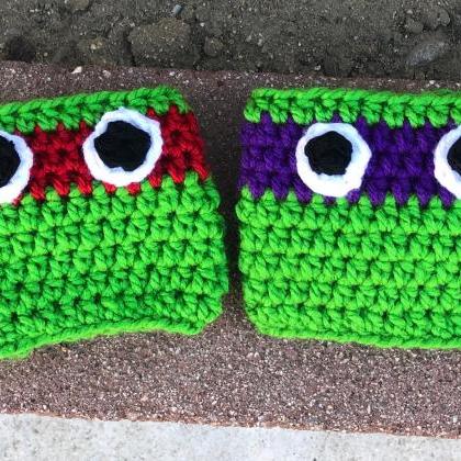 Crochet cup cozy’s Ninja turtles ..