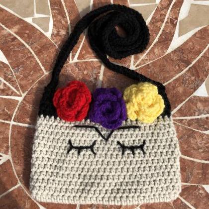 Frida Kahlo inspired crochet purse.