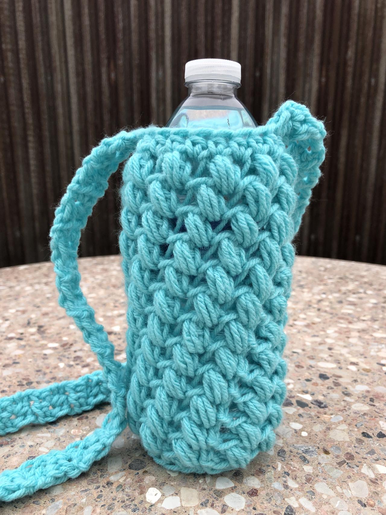 Water Carrier Crochet Bag In Aqua Color