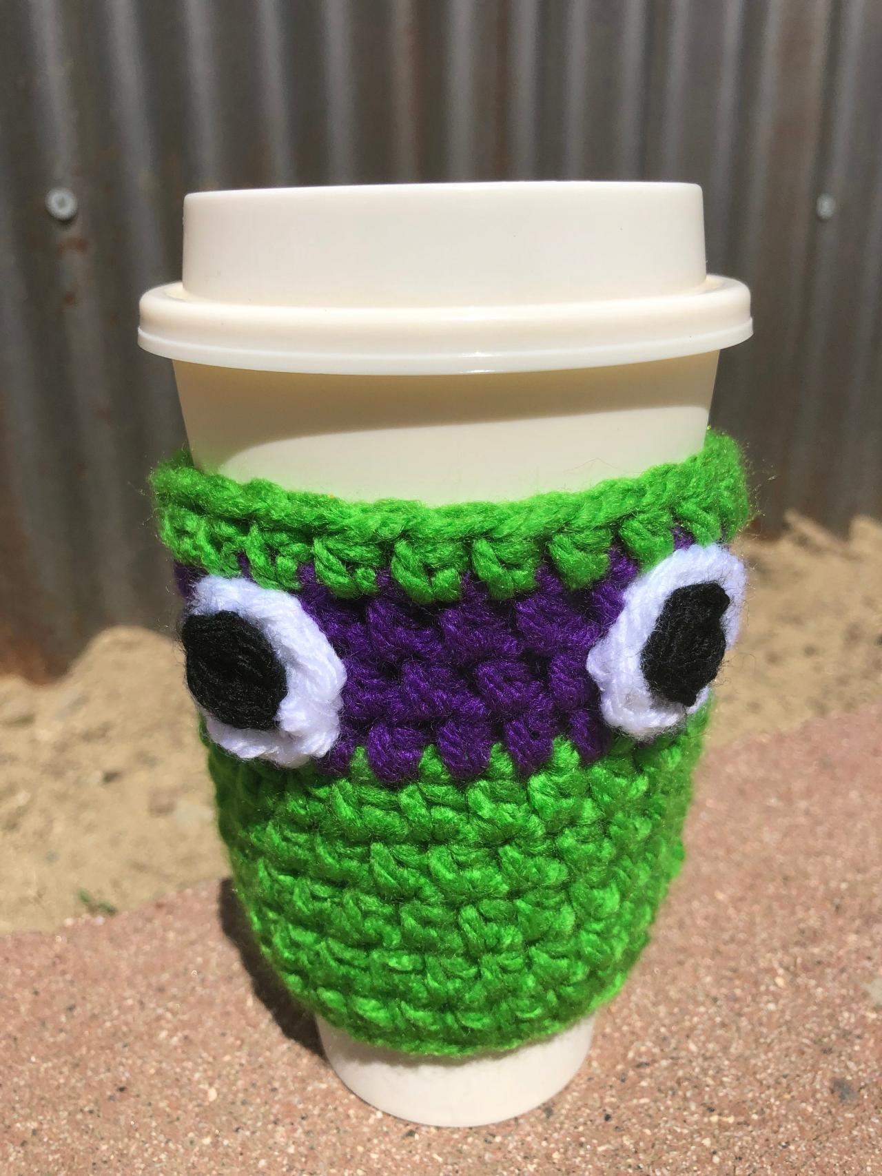 Crochet cup cozy’s Ninja turtles inspired