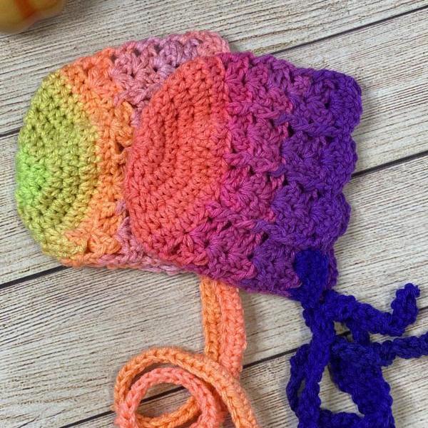 Baby Bonnet hats in crochet handmade